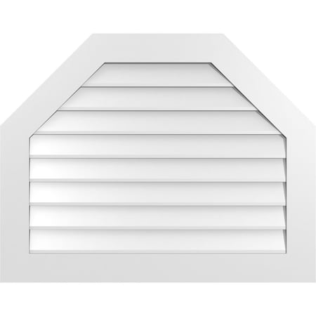 Octagonal Top Surface Mount PVC Gable Vent W/ 3-1/2W X 1P Standard Frame, 38W X 30H